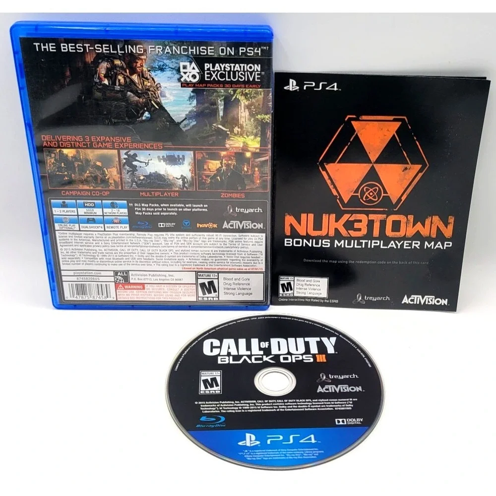 Call‎ Of Duty Black Ops 3 III PlayStation 4 PS4 Game COMPLETE IN BOX CIB